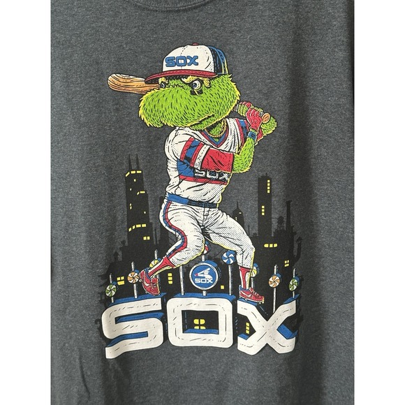 2021 Chicago White Sox Southpaw Mascot Comiskey Throwback Gray T-Shirt-Gildan XL - Picture 2 of 10